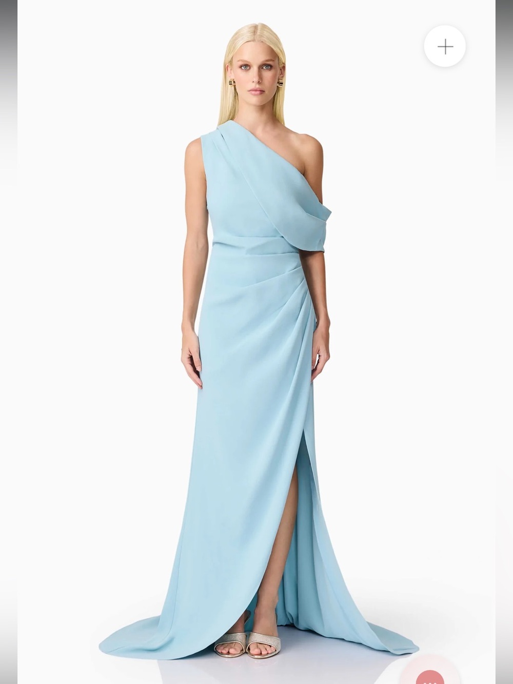 elliatt isadora blue off the shoulder maxi gown dress size large NEW